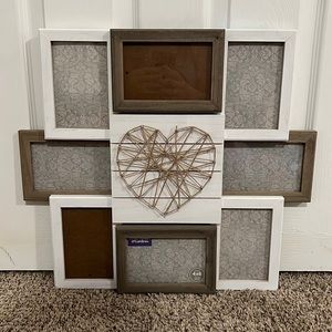 Photo collage frame with heart in middle